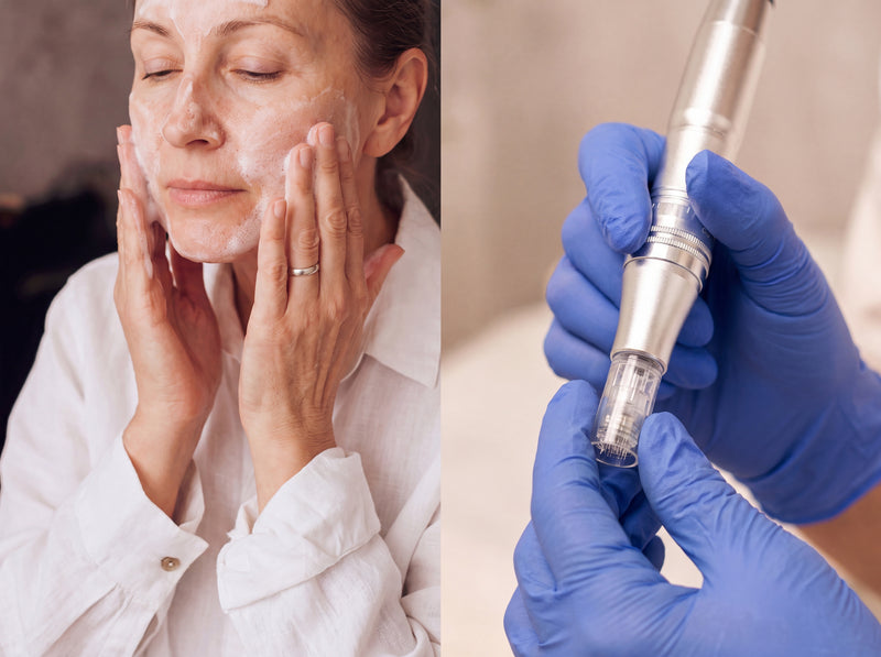 Cleansing face and attaching cartridge to SkynPen