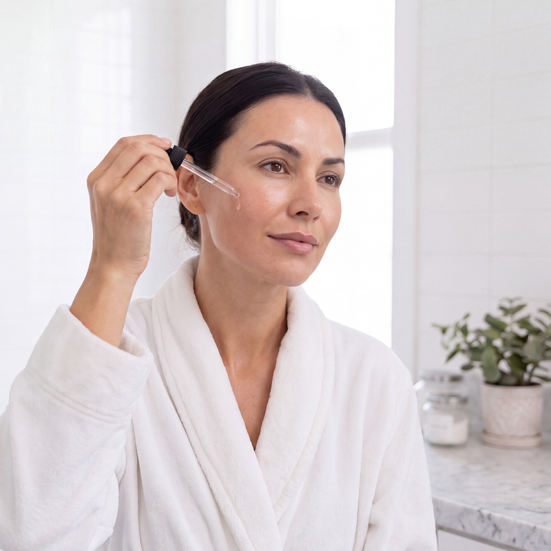 Serum application after microneedling treatment